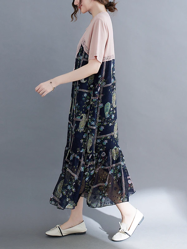 T-shirt d'été à imprimé Floral pour femmes, grande taille, rembourré, amincissant, Long, Dr Princ Sle, pour les déplacements artistiques