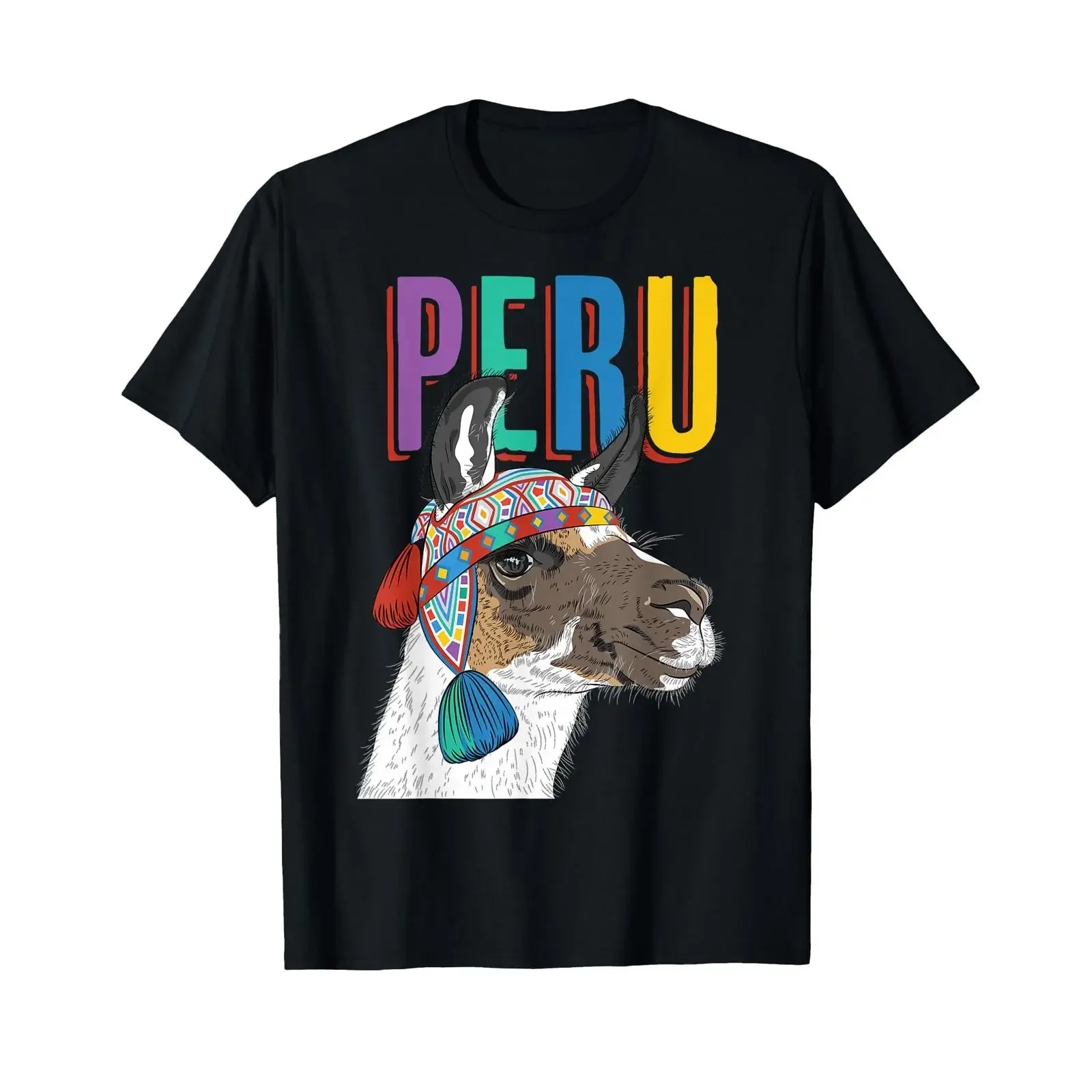 Peruanisches Alpaka-Produkt Lama T-Shirt Vintage Washed Fashion Herren Leicht Vielseitig Bequem Dehnbar Grafik Unisex