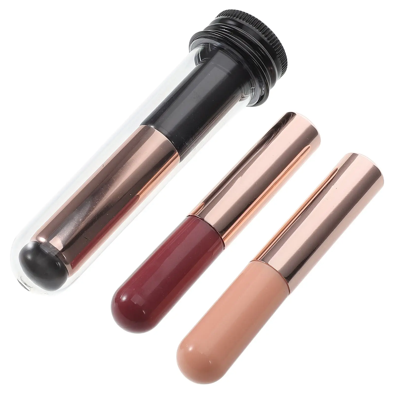 

3pcs Silicone Brushes for Nail Soft Flexible Beige Pink Shades Home Professional Use Nail Supplies