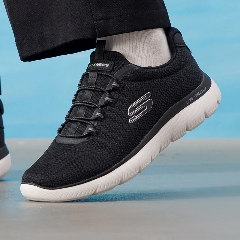 Skechers Men's Shoes Original Lightweight Fashionable Wear-Resistant Non-Slip New Fitness Training Outdoor Sports Casual Shoes 233049-Bkw-7