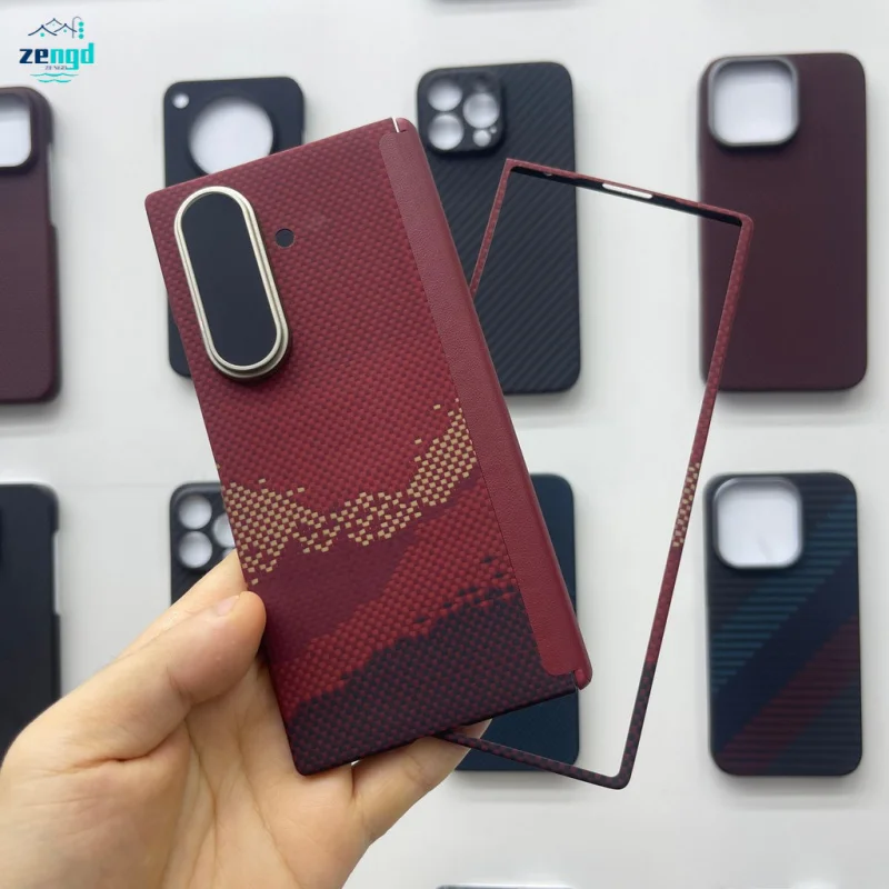 

Противоударный чехол из арамидного волокна с центральной осью военного класса для Samsung Galaxy Z Fold7 — тонкий защитный чехол с кевларовым магнитом