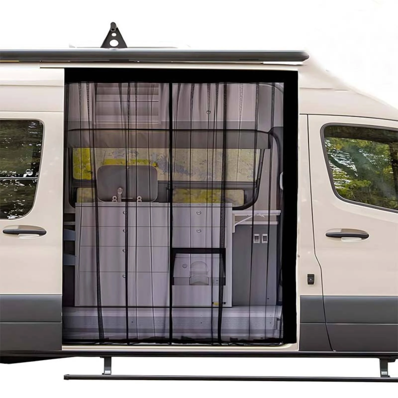 Mesh Car Window Curtain with Attractive Closure Privacy Automotive Interior Window Curtain Long-Lasting Reusable for Camping