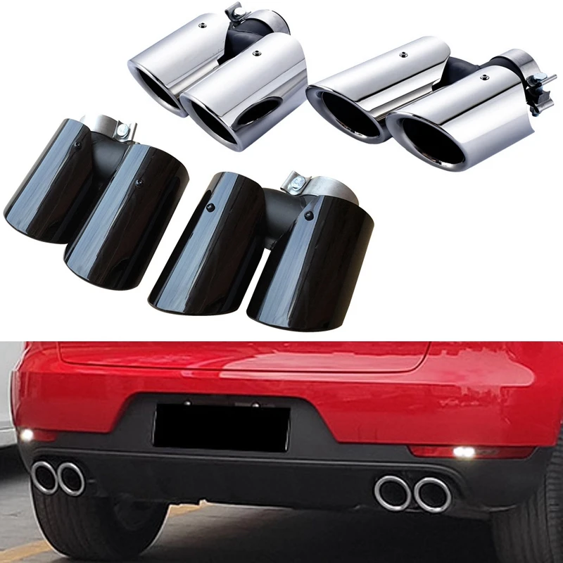 

1 Pair Modified Racing Car Exhaust Systems Tips Pipe Muffler Tailpipe Throat Stainless Steel For Porsche Macan S 2014-2018