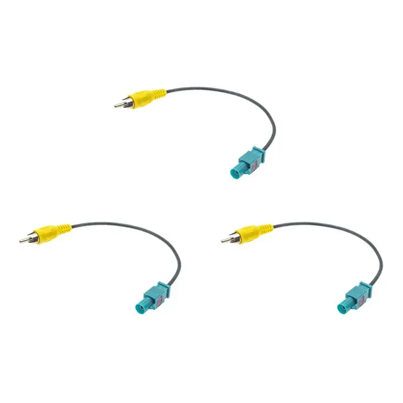 Precise 3X For Rear View Camera Adapter Cable Fakra To RCA Connector Reversing Line Car Rear Sight Conversion Wire