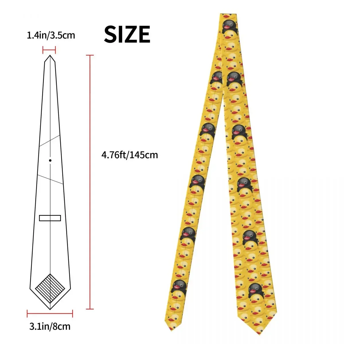 Men's Tie 3D Printed Duck Neck Ties New Fashion Vintage Cool Collar Tie Custom DIY Daily Wear High Quality Necktie Accessories