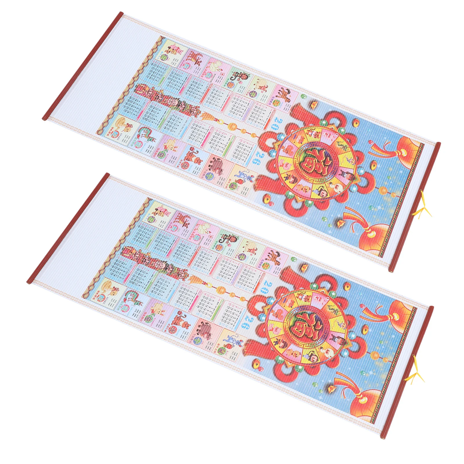 2 pz 2026 Rotolo Cinese Anno Lunare Del Cavallo Imitazione Rattan Appeso Decor Ad Alta Definizione Tradizionale Zodiaco Feng Shui