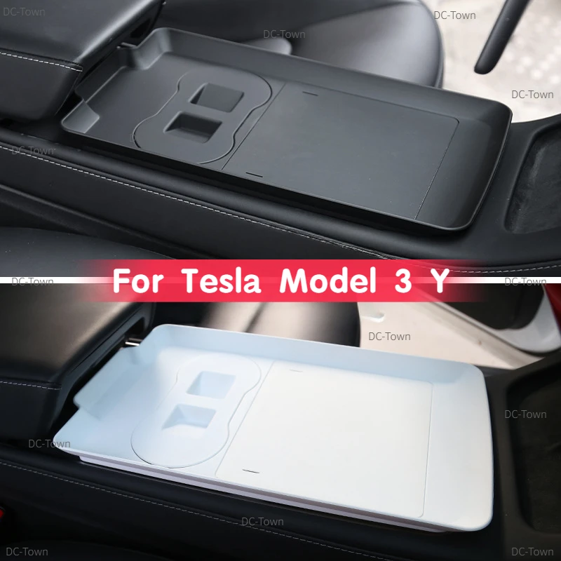 Central Control Dining Table for Tesla Model 3 Y Car Mounted Small Tray Board Food Drink Holder Interior Accessories 2021-2024