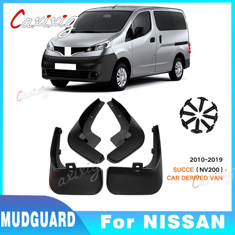 Set Molded MudFlaps For Nissan NV200 Vanette Evalia 2010 - 2019 Mud Flaps Mudguards Splash Guards Fender Dirty Guards Front Rear