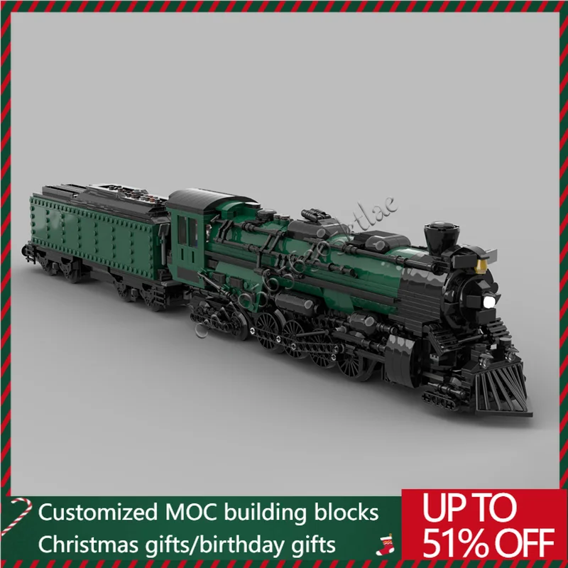 

1709 PCS MOC City Engineering Locomotive And Coal TenderModel Technology Building Blocks Creative Children Toys Christmas Gifts