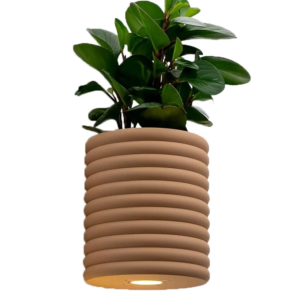 

3D Printed Wall Bloom Planters Modern Magnetic Closure LED Wall Planter Removable Drip Tray Home Decor Desktop Flower Pots
