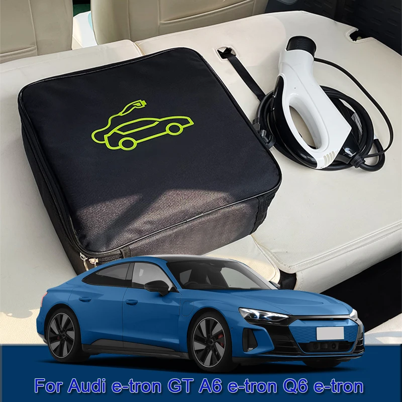 

Автомобильный зарядный кабель для электромобилей, сумка для хранения, вилки для зарядного устройства, розетки, водонепроницаемые, огнезащитные для Audi e-tron GT A6 e-tron Q6 e-tron