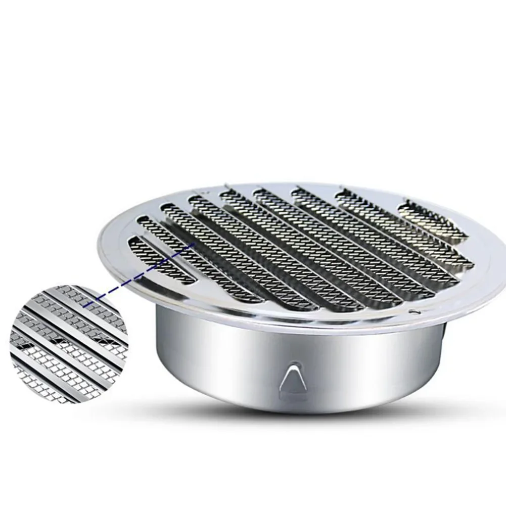 

150mm Stainless Steel Round Louver Air Vent Air Outlet Ange Hood Air Vent Wall Grille Round Ducting Ventilation Grilles Bathroom