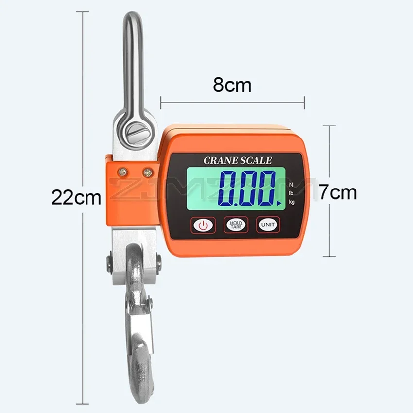 300KG/500KG Digital Crane Scale Portable Hanging Scale Heavy Duty Crane Scale LCD Backlight Industrial Hook Scales Unit Change