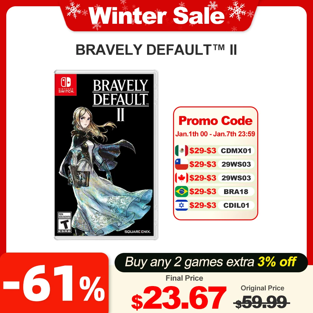 BRAVELY DEFAULT 2 Nintendo Switch Game Deals 100% Official Original Physical Game Card for Switch OLED Lite Game Console