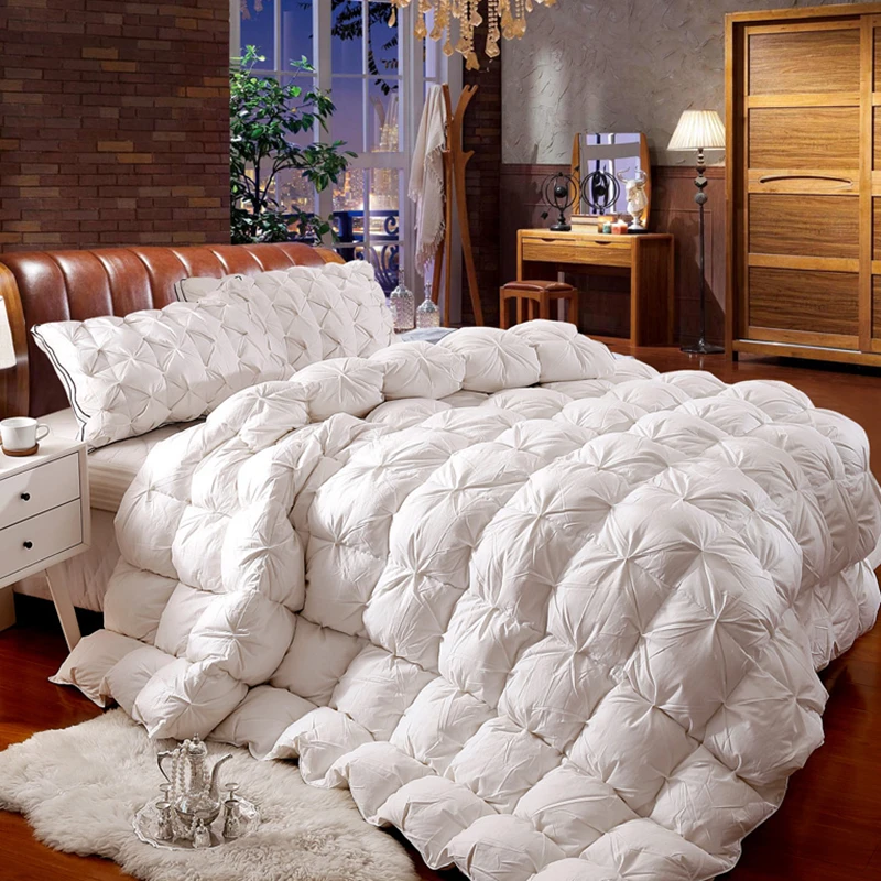 Down quilt 100% white goose down quilt luxury quilt core thickened warm double single spring and autumn quilt winter quilt