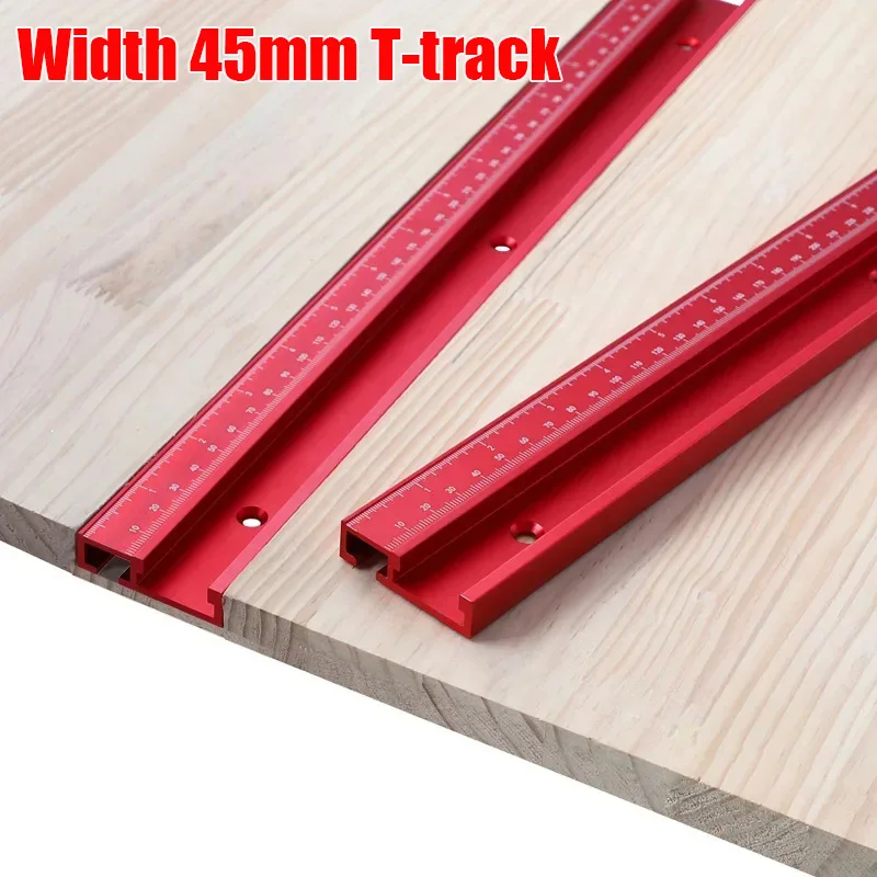 Width 45mm Woodworking DIY Tool Aluminum Alloy Miter Track Woodworking T-track T-slot for Table Saw Router Table