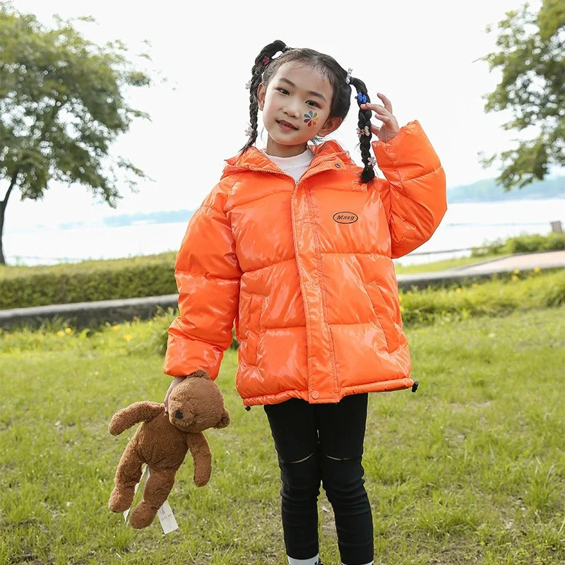 Children's Down Jacket Boys Girls Thickened Coat New Warm Parkas Winter Hooded Cotton Clothes Autumn Kids Casual Outerwear