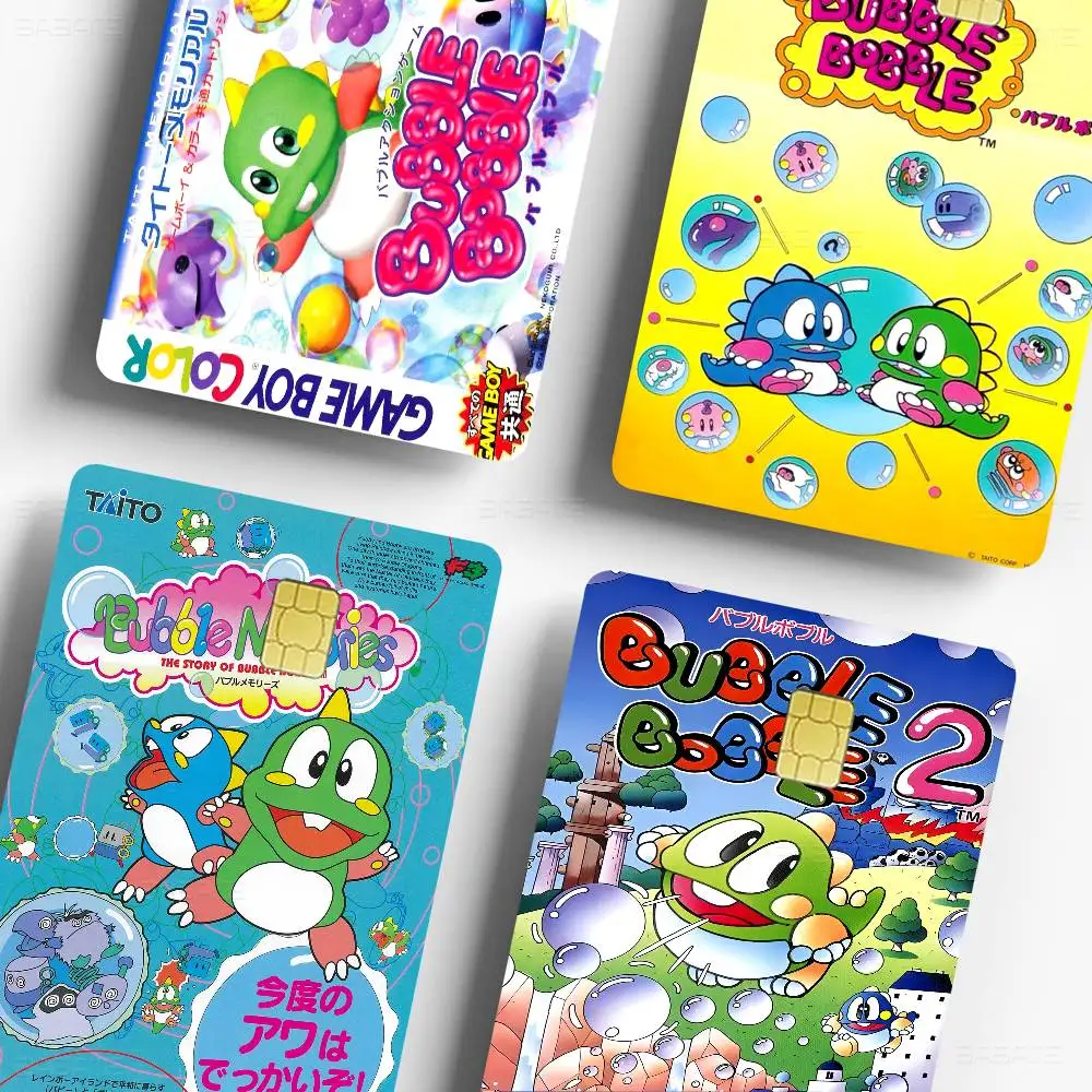 Arcade Game Bubble-Bobble Various Anime Bank Credit Cards Stickers Cool Decoration Waterproof Stickers Collection Toys Gifts