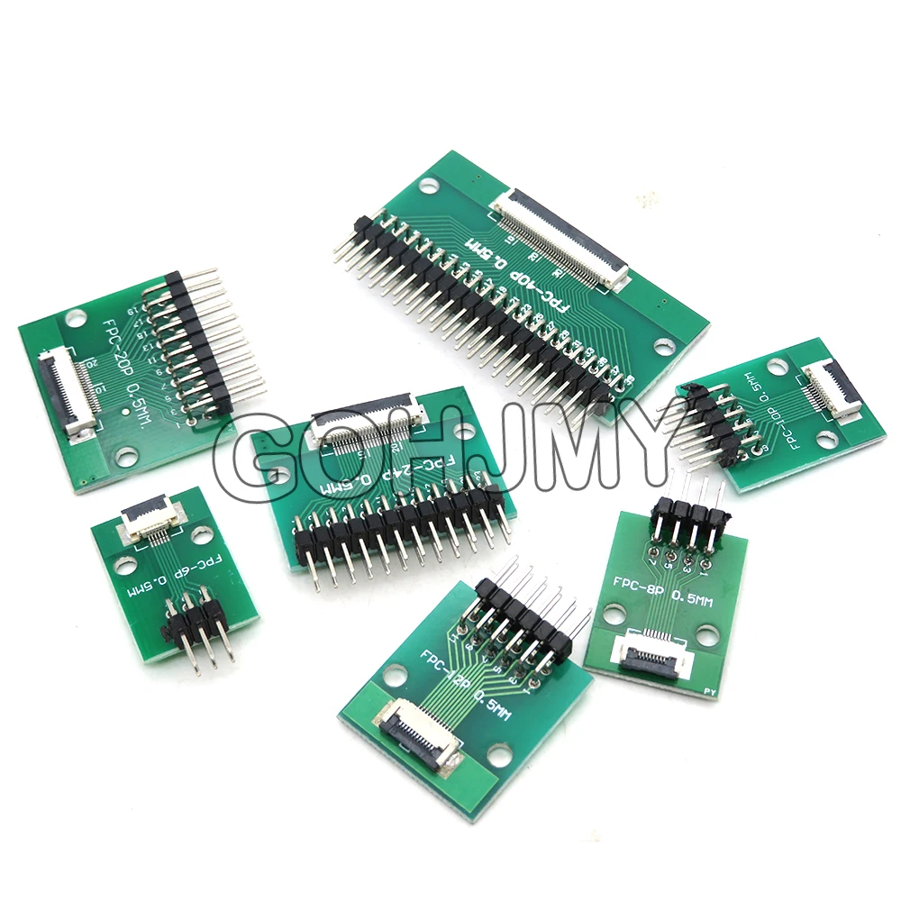 0.5mm 1.0mm To 2.54mm FPC FFC Adapter Board Connector Straight Needle And Curved Pin 6 8 10 12 20 24 26 30 34 40 50 60 80 Pin