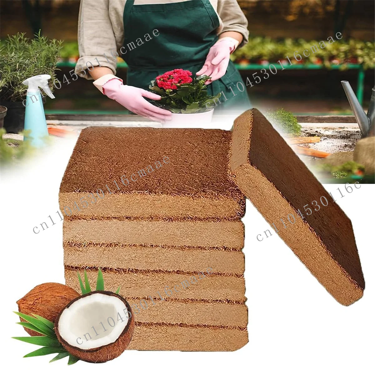 NEW 2pcs Organic Coconut Fiber for Plants, Organic Coconut Bricks, Natural Organic Compressed Coconut