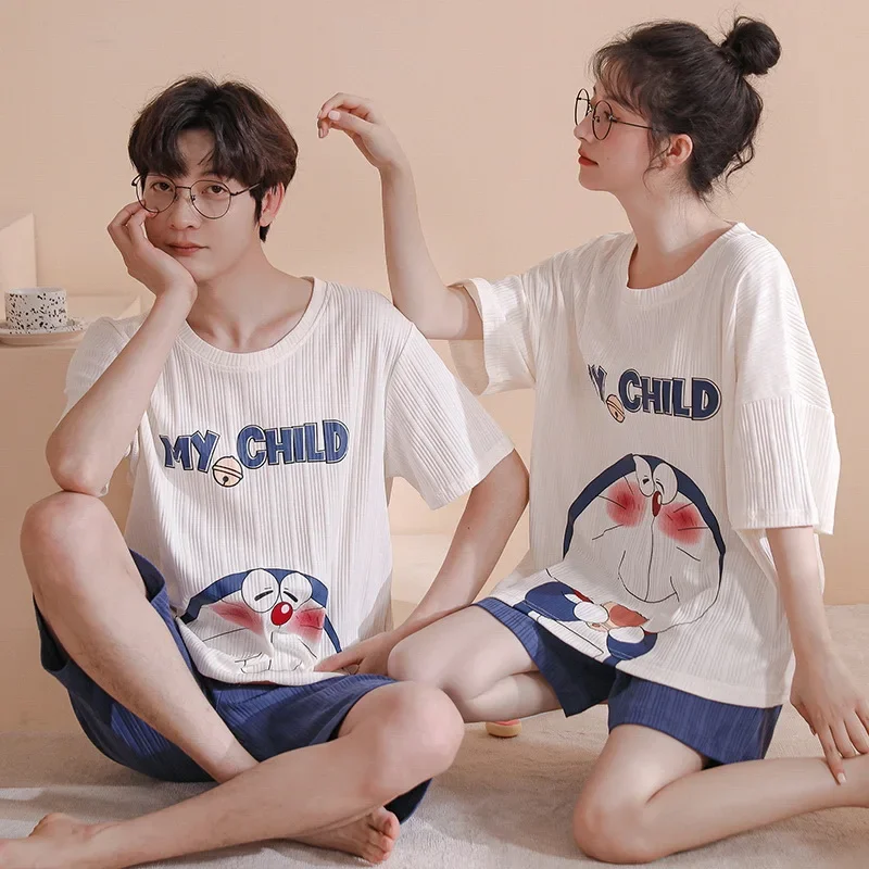 Sleepwear Couple Summer Short Sleeve Home Loose Casual Soft High Quality Affordable Skinny Comfortable Stylish Cute Atmosphere