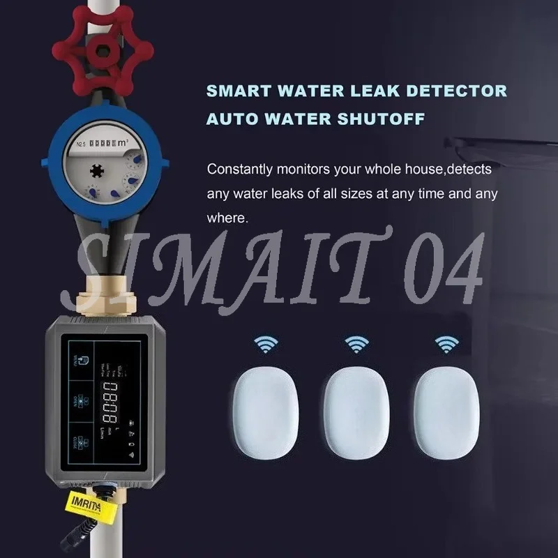 IMRITA Smart Water Monitor Wifi APP Control Water Leak Detection Sensor Water Leak Detector Fuga De Agua With Shut Off Valve