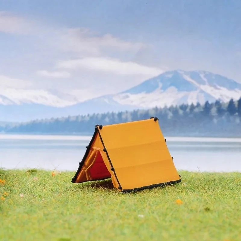 Special Offer 1/64 Triangle Tent Doll Model Miniature Scene Micro Photography  Outdoor Camping Scene