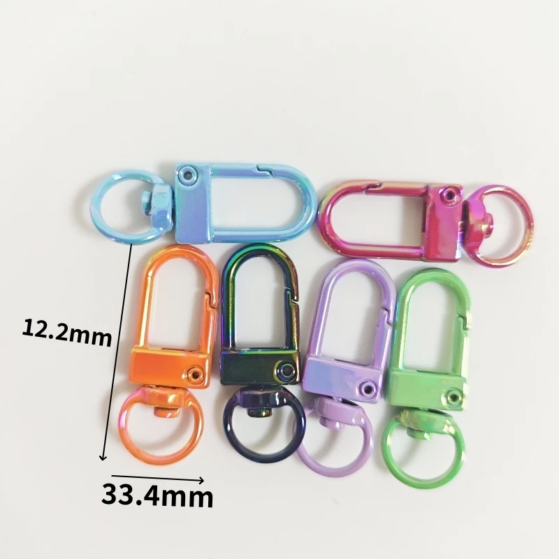 10pcs Colorful Metal Lobster Clasps Plated Keyring Buckle For DIY Jewelry Making Dog Hooks Keychain Bracelet Accessories