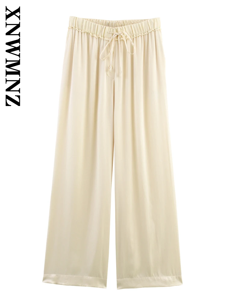 XNWMNZ 2025 夏の新製品女性シンプルな通勤ハイウエストファッション女性服カーキ長ズボンカジュアルボトムス