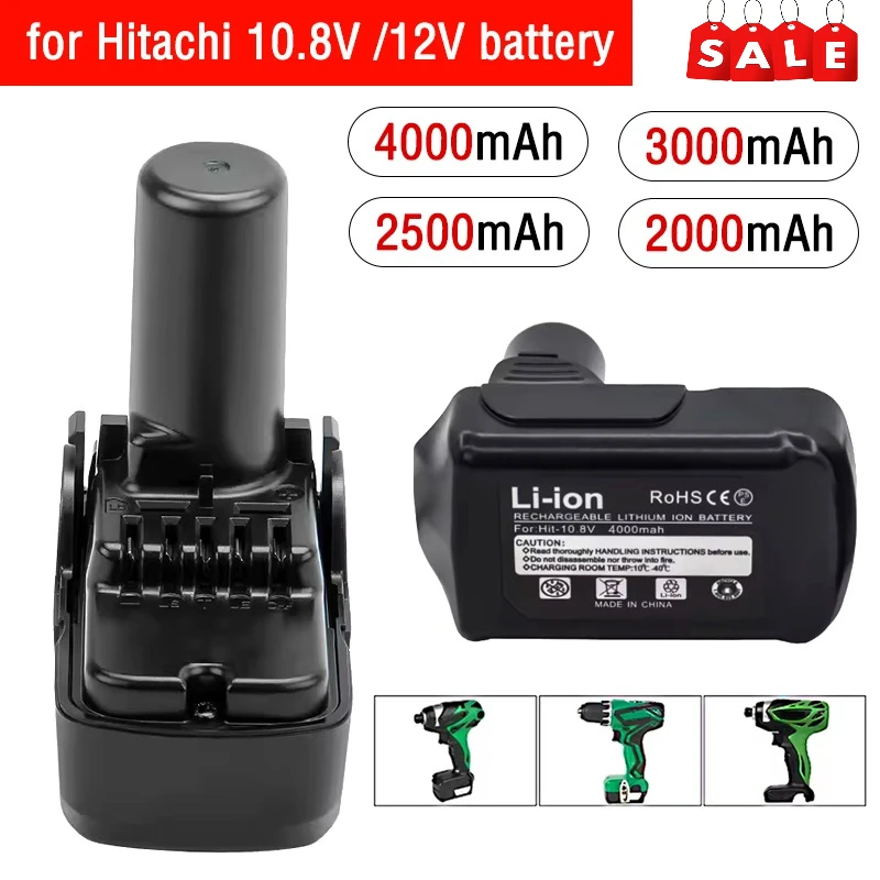 

10.8V BCL1015 BCL1030 12V 4000mah Li-ion Replacement Rechargeable Battery for Hitachi Power Tools batteries CJ10DL DB10DL WH10DC