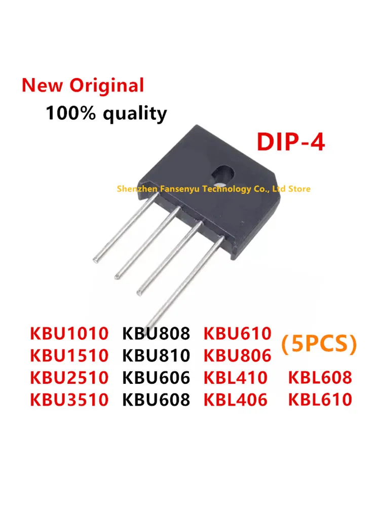 (5piece)100% New KBU1010 KBU1510 KBU808 KBU810 KBU606 KBU608 KBU610 KBU806 KBU2510 KBU3510 KBL410 KBL406 KBL608 KBL610 Chipset