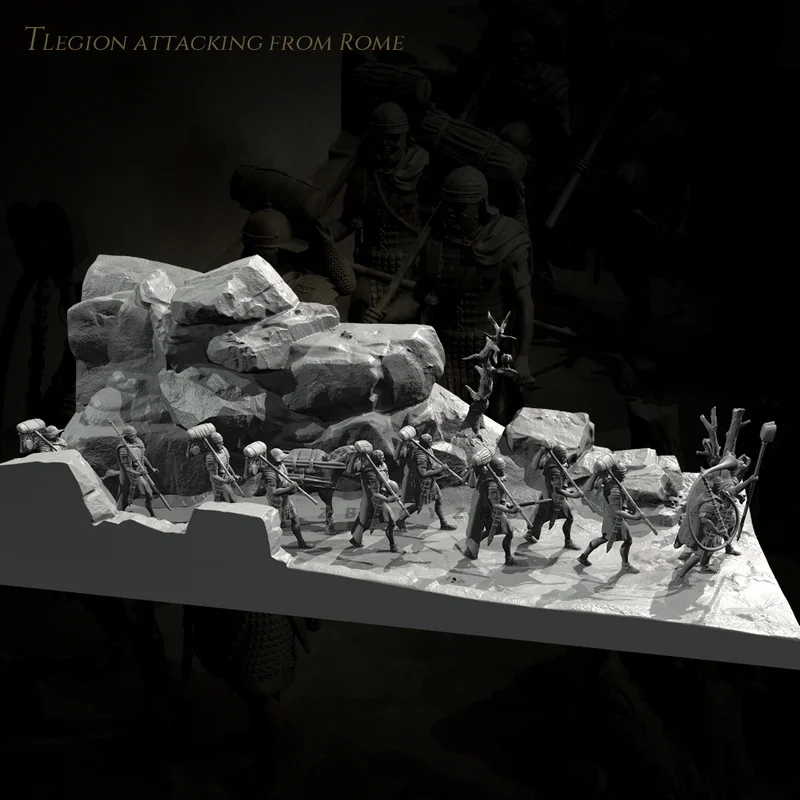 

38mm 50mm Resin Model Figure Roman Army Corps Gk Micro Miniature 3d Printed White Model Toy Unassembled And Unpainted Kit