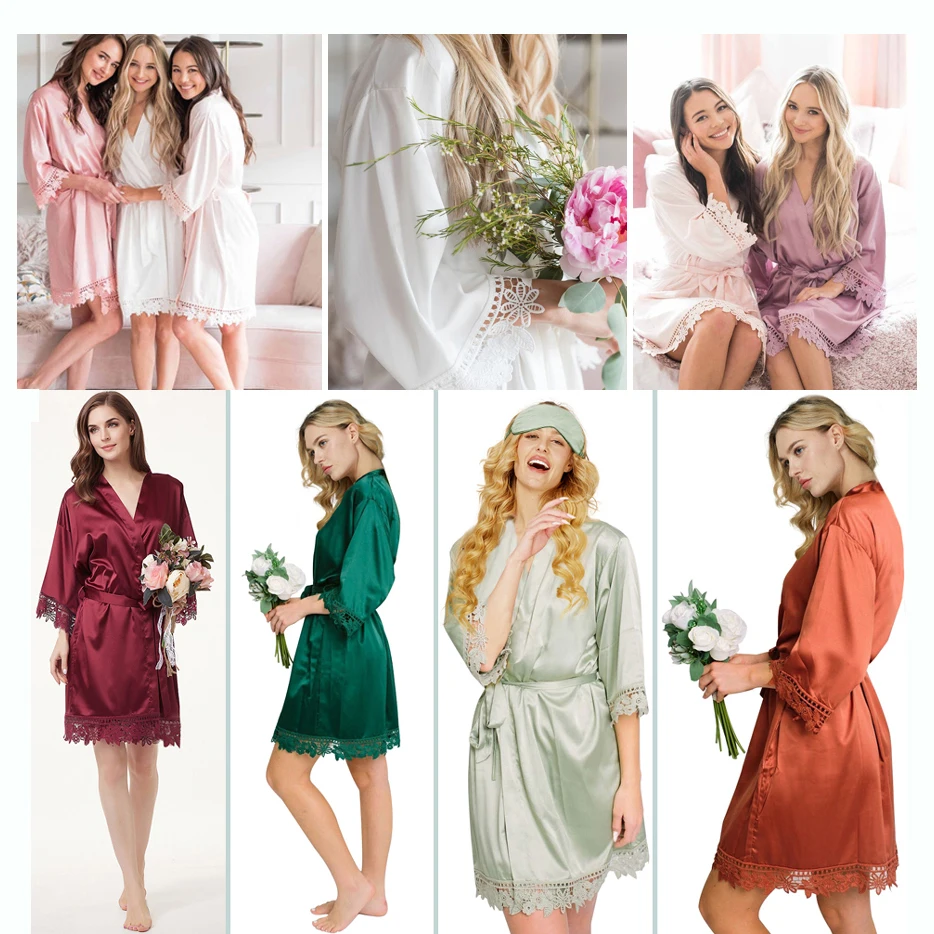 

Wedding robe bridesmaid robes Lace Robe Robe for women Mother of the bride robes Bridal kimono Morning robe for women A9007