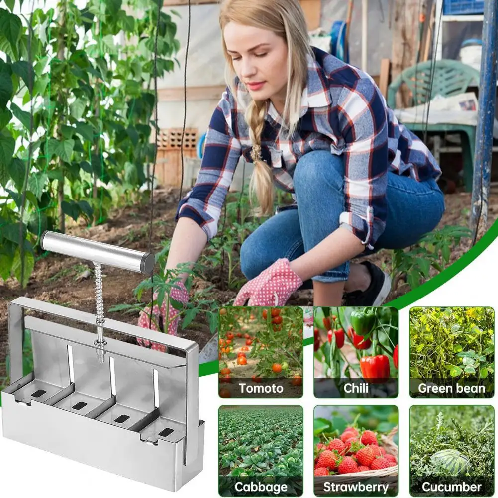 Aluminum Alloy Soil Cube Press Mold Durable Soil Block Mold Aluminum Alloy Soil Block Maker with S Pins for Outdoor for Starter