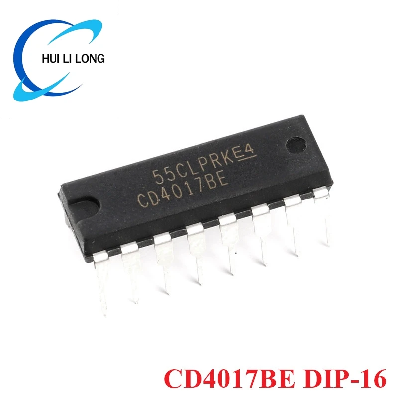 5/1pcs CD4017 CD4017B CD4017BE DIP-16 4017 DECADE COUNTER DIVIDER IC CMOS Logic Device Chip New Original