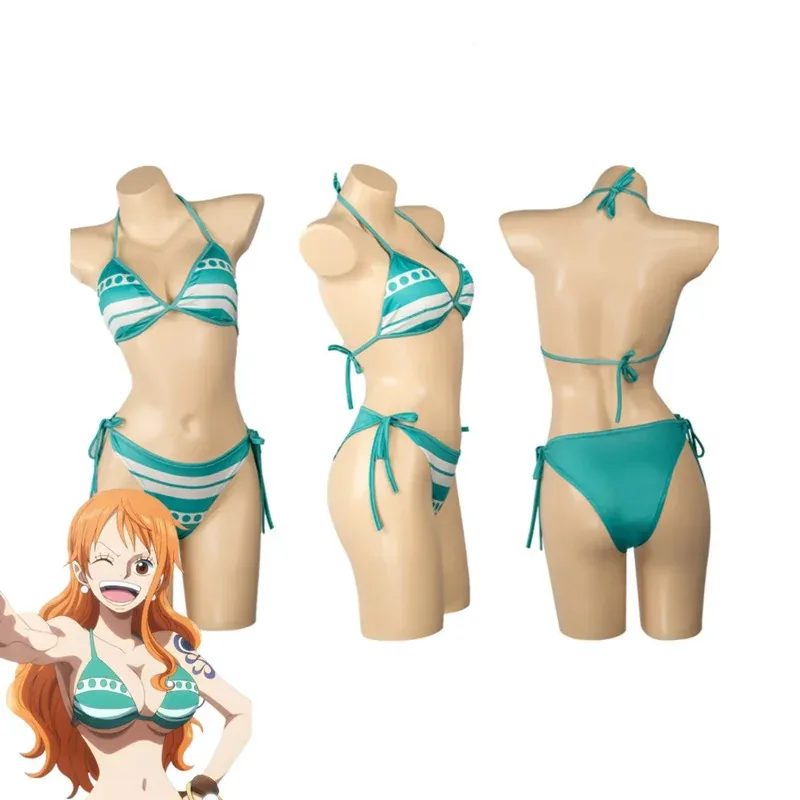 Anime Nami Cosplay Costume Two Years Later Split Suspenders Underwear Panties Swimsuit Woman Sexy Cute Party Bikinis;2k,j'x.8;