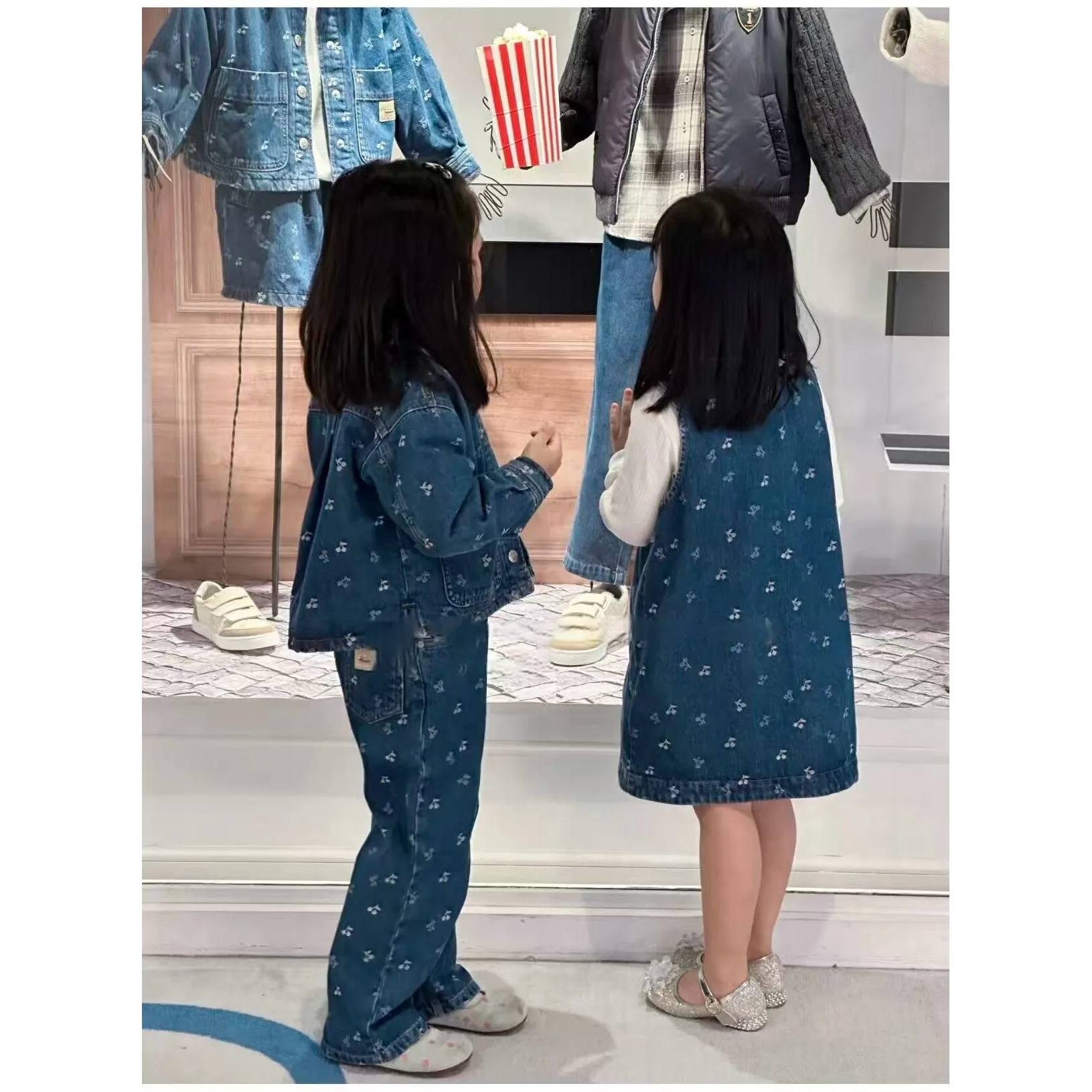 Girls' Denim Jacket: 2026 Fall New Arrival, Printed, Fashionable Korean-Style Children's Denim Jacket, 100% Cotton Baby Jacket
