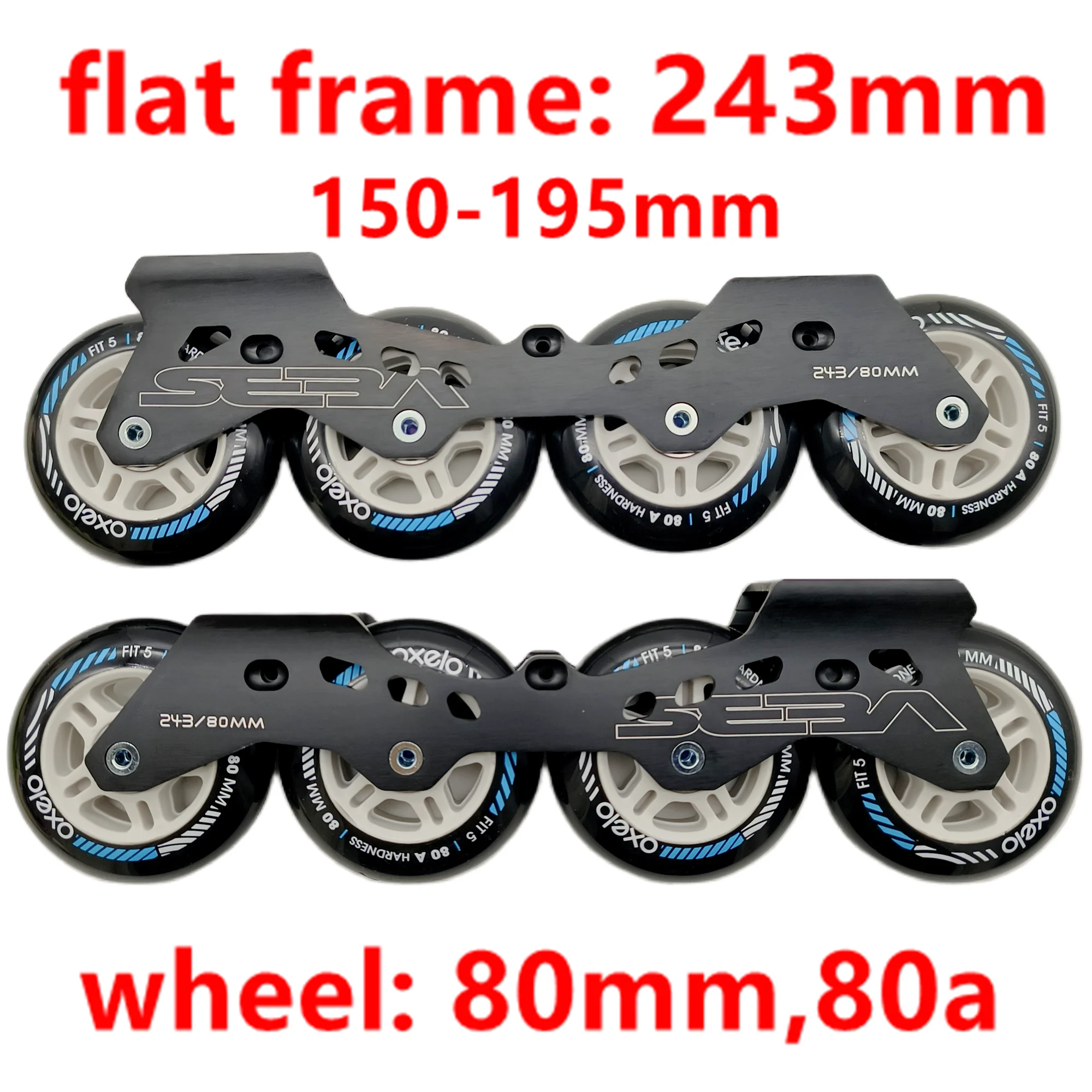 inline skate frame flat 243mm with wheels 80mm 80a the whole set