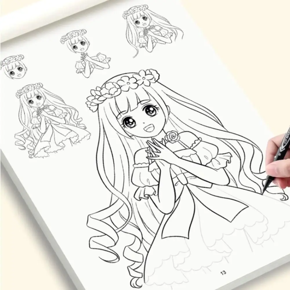 Comics Girl Boy Comics libro Tutorial disegnato a mano Novice Zero Basic study Line Draft Practice Book Learning Drawing Copy Book