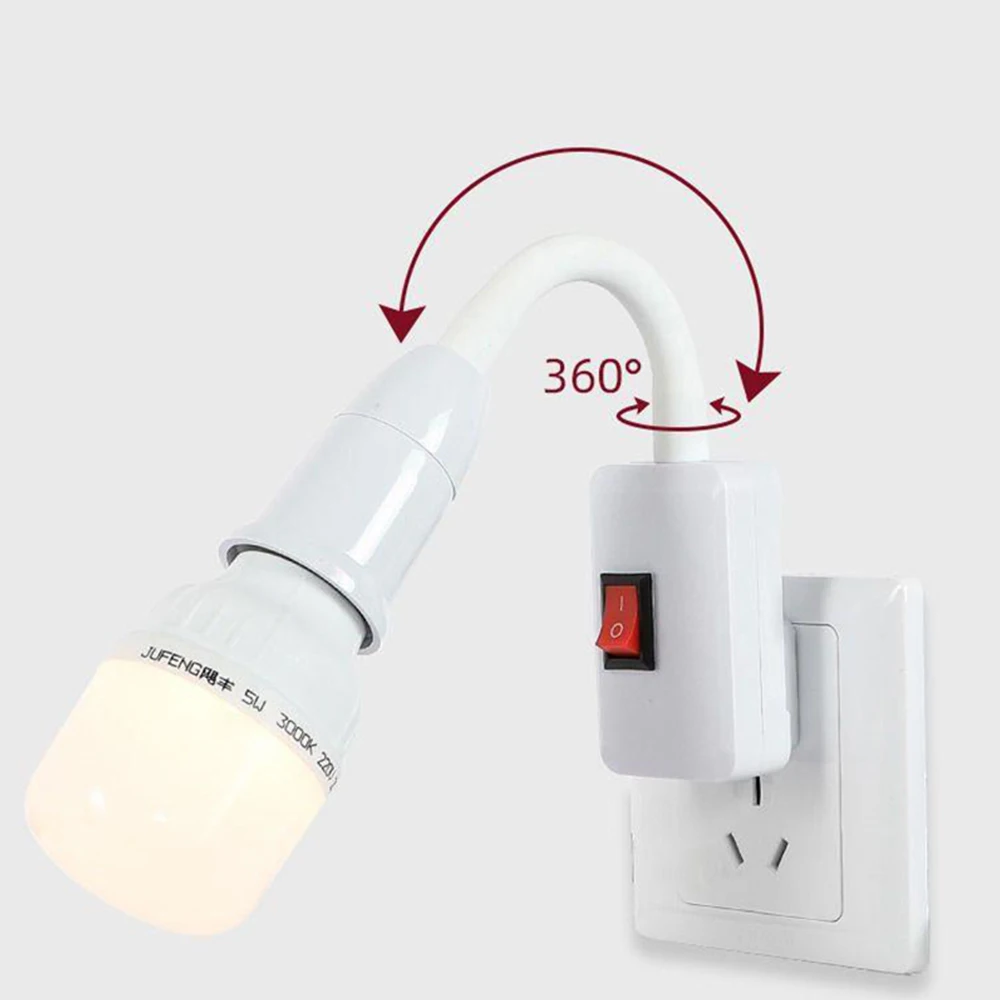 Direct Plug-in Rotary Lamp Head E27 Socket Lamp Converter with Switch EU US Plug Lamp Holder LED Table Lamp Led Base Lamp Base ﻿