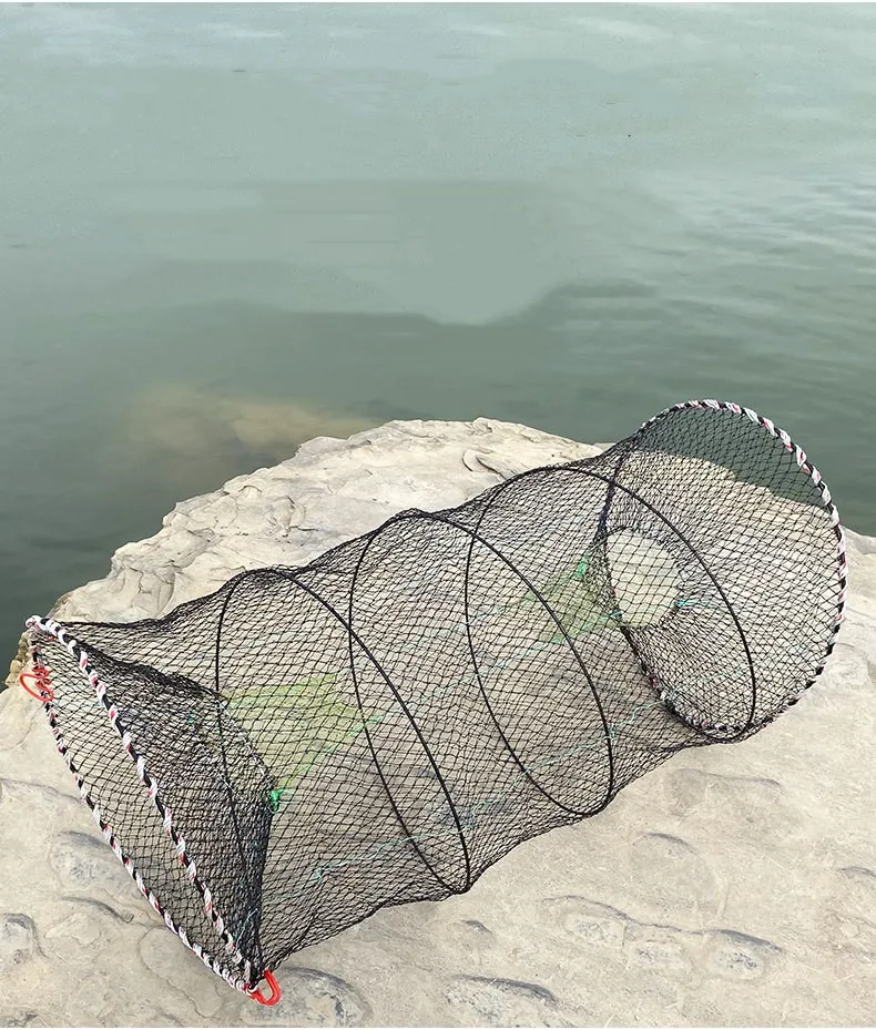40*80CM Teleskop Faltbare Krebse Krabben Fisch Falle Net Garnelen Hummer Käfig Zusammenklappbare Tragbare Angeln Klapp Fänger Creel – Detail 1