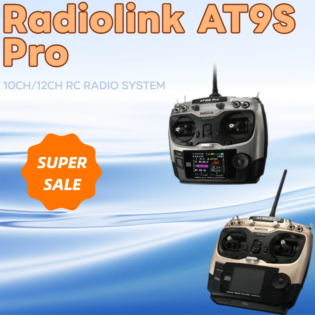 

Радиосистема Radiolink AT9S Pro 2.4G, 10/12 каналов, с приемником R9DS, DSSS&FHSS/CRSF для гоночных дронов и радиоуправляемых краулеров
