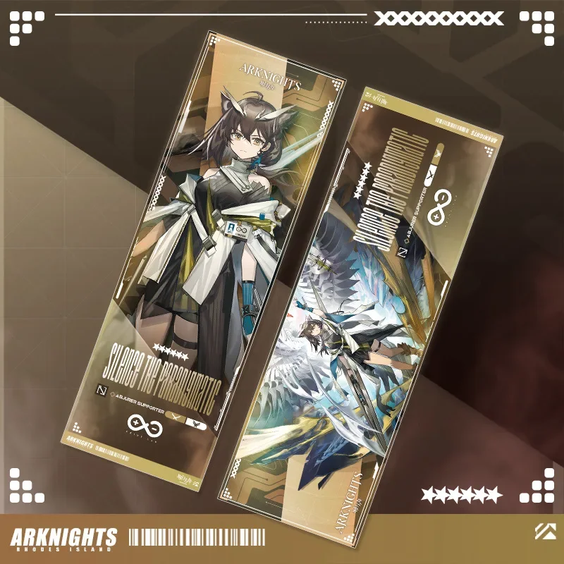 Arknights marcapáginas Grani Glitter Dress, tarjetas de colección de estampado en caliente de doble cara, colección de boletos láser brillante