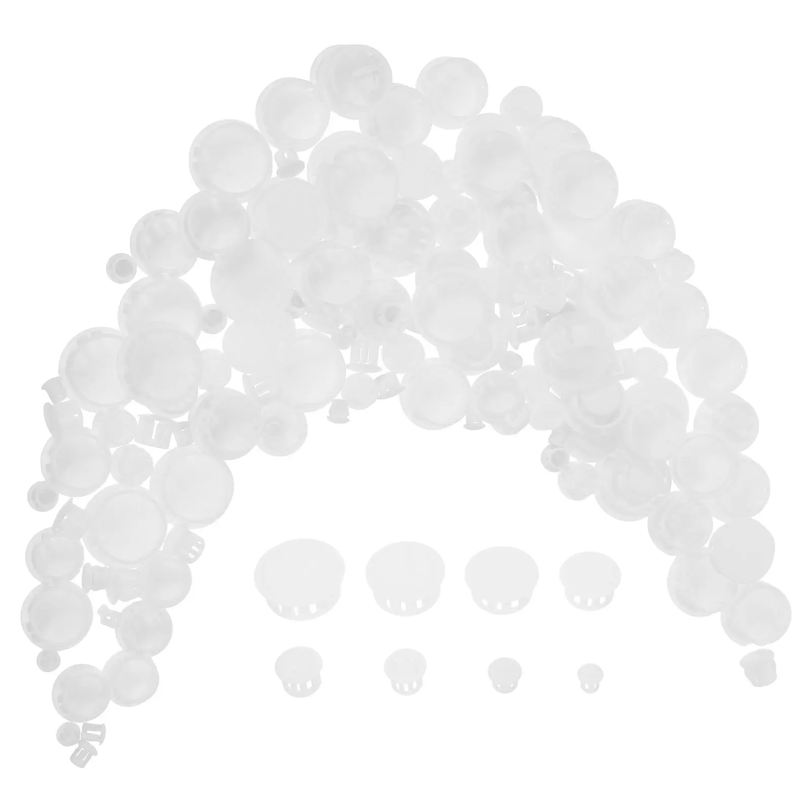 160個の耐久性のある家具穴プラグPP素材簡単な取り付けさまざまなサイズ変形防止耐候性キャップ