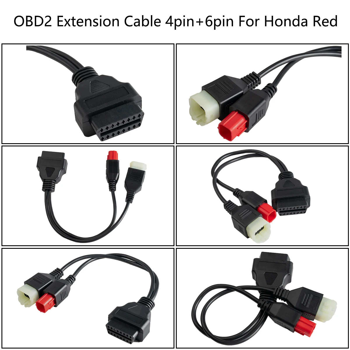 2 in1 OBD2 Adapter for Harley/Yamaha/Suzuki/Honda Motorcycle 6Pin 4Pin 3Pin Diagnostic Scanner Connector OBD Extension Cable