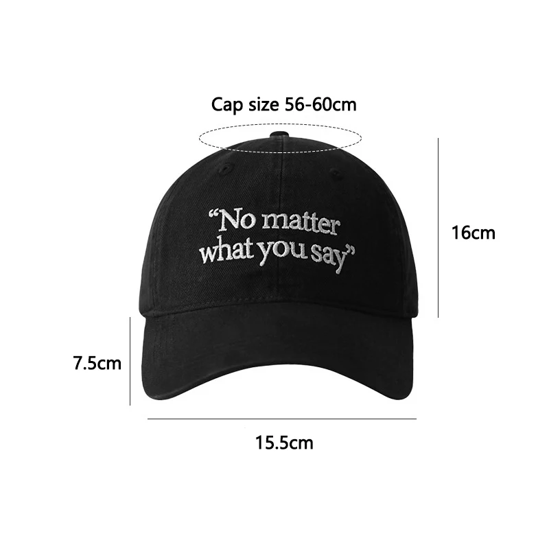 Fashion Letters Embroidery Baseball Caps For Women Men Snapback Personality Phrase Hip Hop Hats Summer Adjustable Trendy Sun Hat