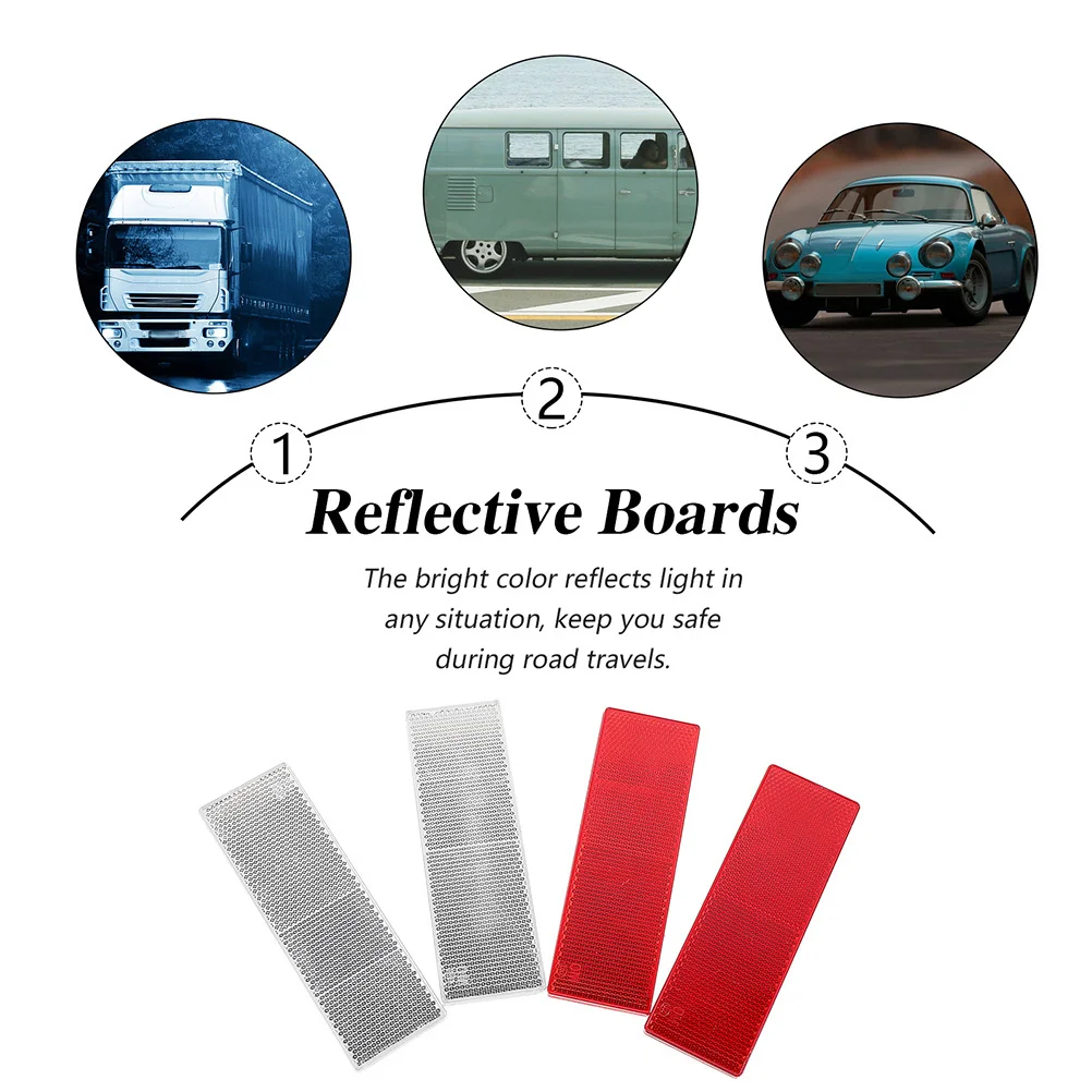 

12 pcs Car Reflectors Universal Plastic Auto Reflective Strips Weather Resistant Night Safety Rear Marker Lamp For Vehicles