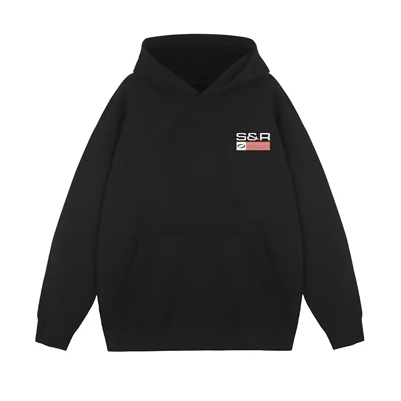 Hoodies coreano feminino, top casual solto, capuz feminino americano de rua alta, chique simples e básico, nova moda, primavera e outono