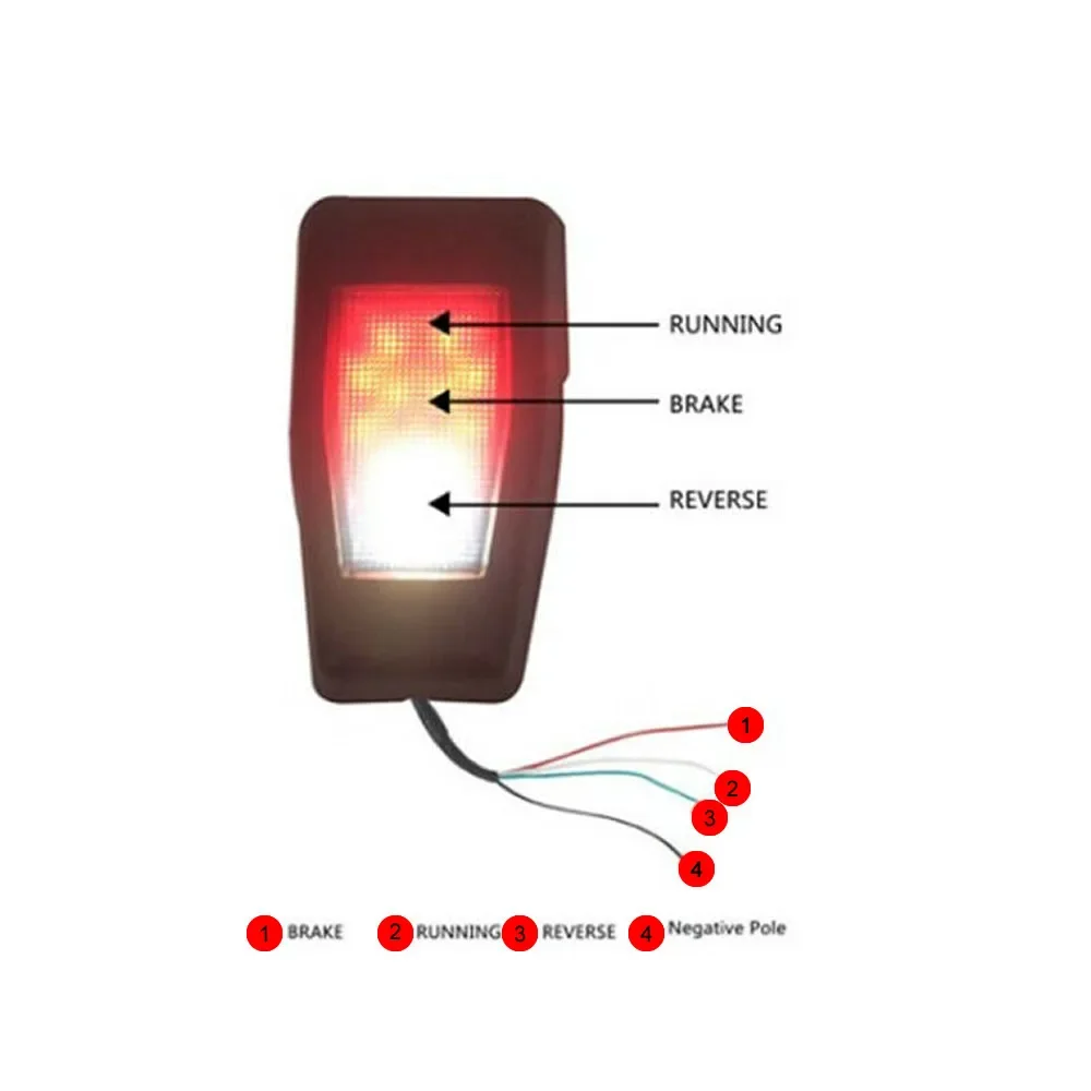 2 PCS LED Light Tailgate Rear Window Glass Hinge Trim as Rear Tail/Backup Reverse/Brake Lights for 2007-2017 Jeep Wrangler JK - Image 5