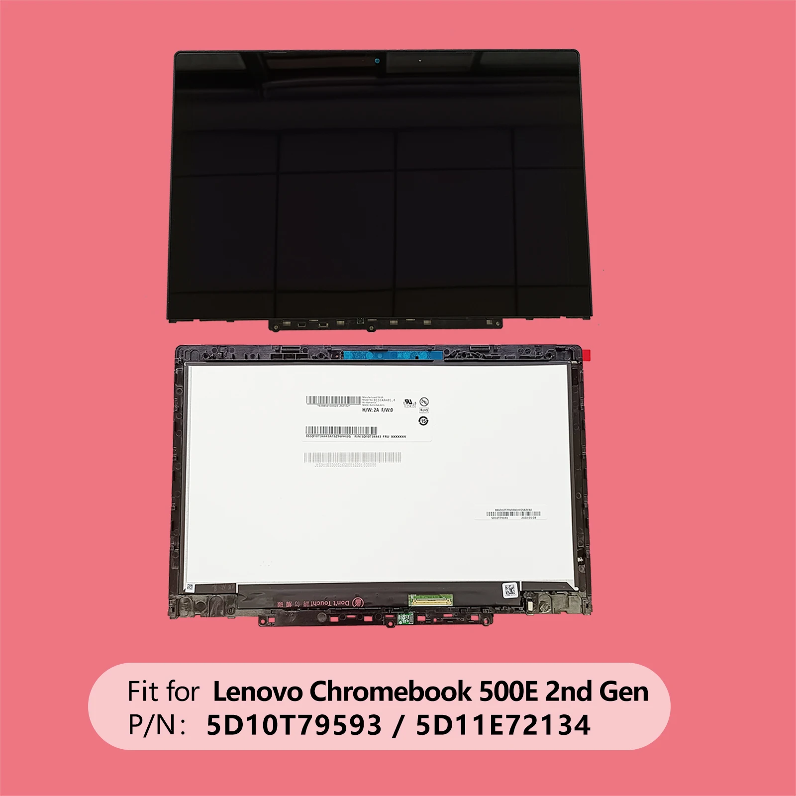 LWL NEW  5D10T79593 5D11E72134 For Lenovo Chromebook 500E Gen2 LCD Touch Screen w/Bezel Board Assembly 11.6